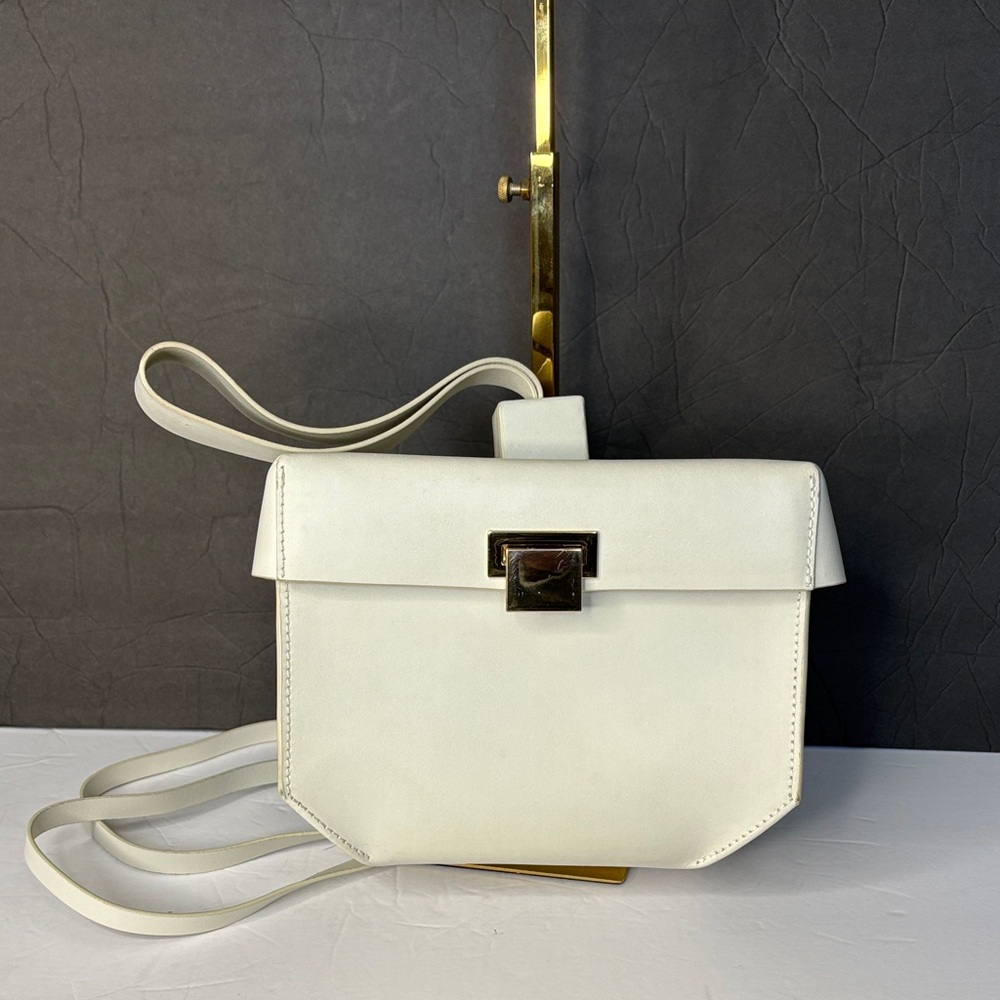 Khaore Stacking 4 Ivory Calfskin Bag w/matching pouch
